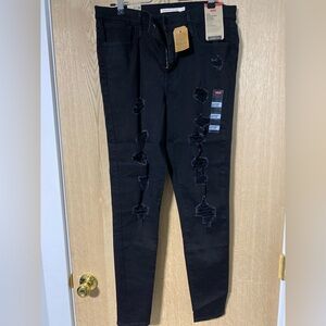 Levi’s 720 super high rise skinny Black Distressed Jeans 31 30